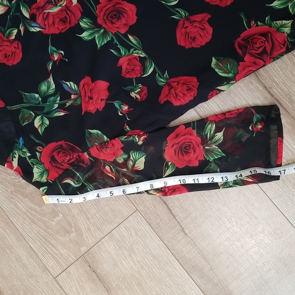 Rose Print Mini Dress - Picture 13 of 13